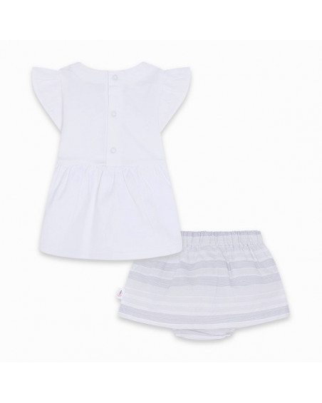 CONJUNTO CAMISETA PUNTO Y SHORT POPELÍN RAYAS NIÑA BLANCO SMOOTH SAILING CONJUNTO CAMISETA PUNTO Y SHORT POPELÍN RAYAS NIÑA BLANCO SMOOTH SAILING