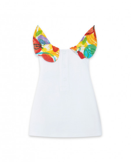 T-shirt jersey bretelle bambina bianca fruitty time