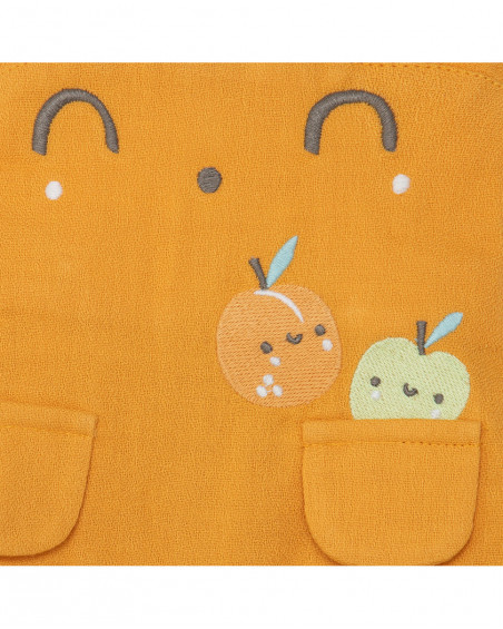 Salopette chiffon e t-shirt strisce bambino arancione picnic