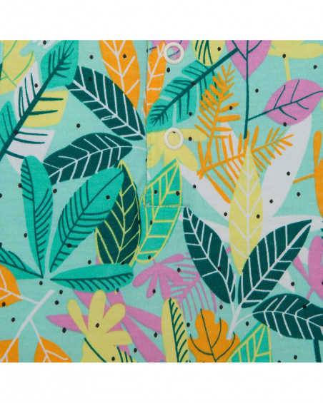 Abito jersey bretelle bambina verde in the jungle