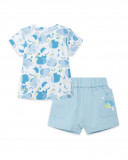 T-shirt jersey e parigamba corti tasche bambino azzurro so cute T-shirt jersey e parigamba corti tasche bambino azzurro so cute
