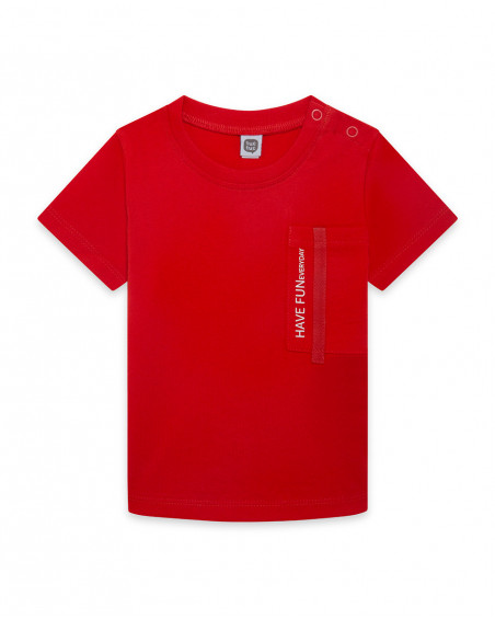 T-shirt jersey tasca bambino rosso basicos kids