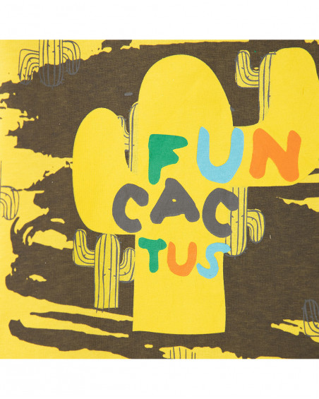 T-shirt jersey messaggio bambino gialla funcactus T-shirt jersey messaggio bambino gialla funcactus