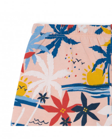 Parigamba corti jersey stampato bambina arancione enjoy the sun