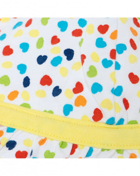 Berettino jersey cuori bambina bianco hi! sunshine