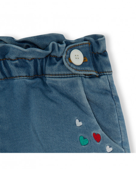 Parigamba corti jeans cuori bambina azzurro fruitty time Parigamba corti jeans cuori bambina azzurro fruitty time
