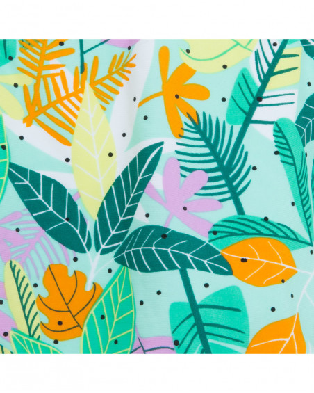 Costume da bagno stampato bambina verde in the jungle