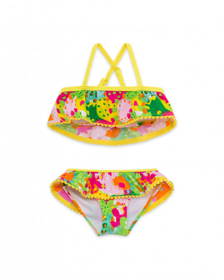 Bikini stampato bambina giallo funcactus Bikini stampato bambina giallo funcactus