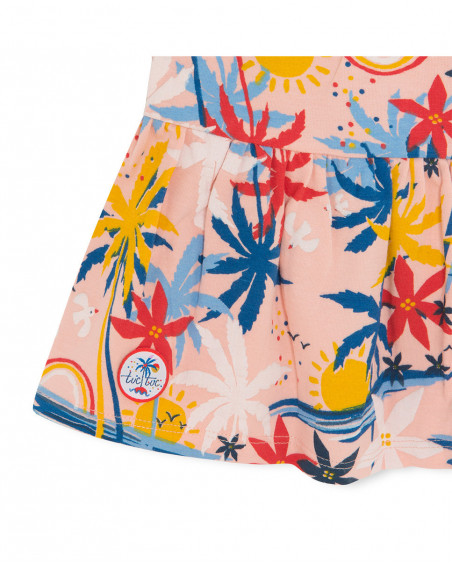 Abito jersey bretelle bambina arancione enjoy the sun