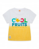 T-shirt jersey messaggio bambino gialla fruitty time