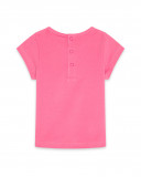 T-shirt jersey faccia bambina rosa tahiti