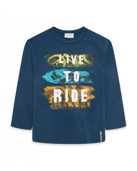 T-shirt jersey manica lunga bambino azzurro free time T-shirt jersey manica lunga bambino azzurro free time