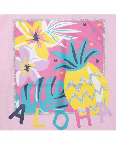 2 t-shirt e legging capri jersey fiore bambina rosa tahiti 2 t-shirt e legging capri jersey fiore bambina rosa tahiti
