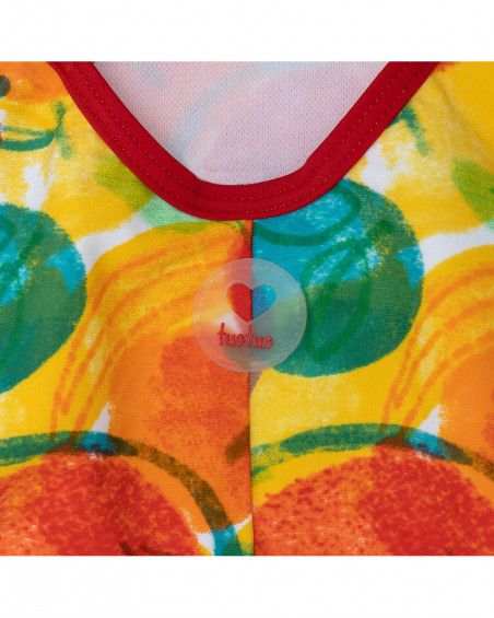 Costume da bagno stampato bambina rosso fruitty time