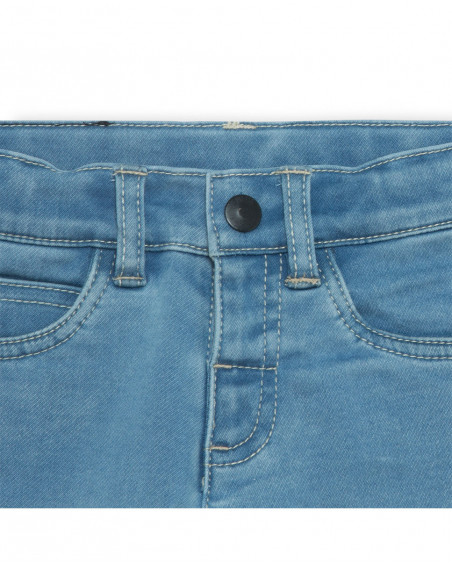 Pantaloni jeans tasche bambino azzurro basicos kids