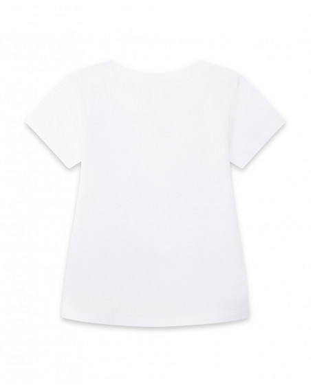 T-shirt jersey stampata bambino bianca fruitty time