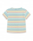T-shirt jersey strisce bambina beige smile today T-shirt jersey strisce bambina beige smile today