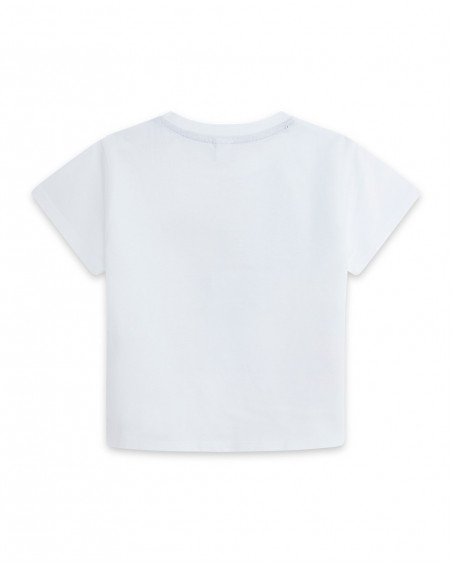 T-shirt jersey stampata bambino bianca red submarine