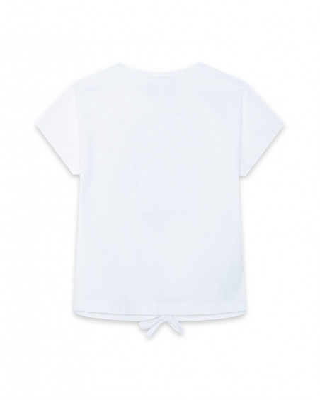 T-shirt jersey nodo bambina bianca venice beach