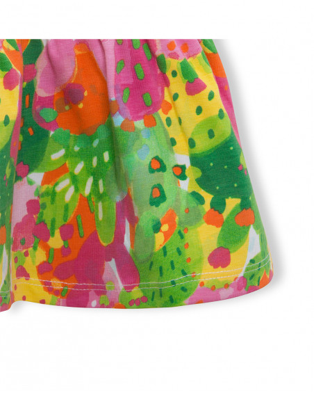Abito jersey stampato bambina bianco funcactus Abito jersey stampato bambina bianco funcactus