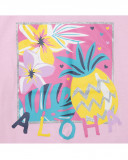 T-shirt jersey stampata bambina rosa tahiti T-shirt jersey stampata bambina rosa tahiti
