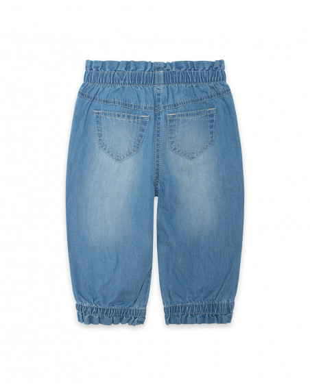 Pantaloni jeans fattorino bambina azzurro tahiti
