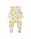 Tutina jersey lungo con piedi bambina arancione picnic time Tutina jersey lungo con piedi bambina arancione picnic time