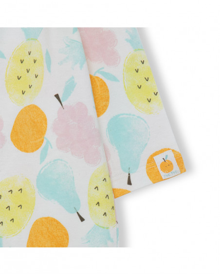 Tutina jersey lungo con piedi bambina arancione picnic time Tutina jersey lungo con piedi bambina arancione picnic time
