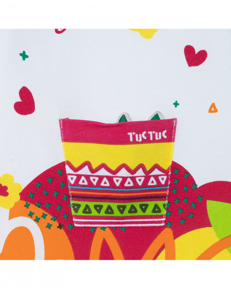 T-shirt jersey manica lunga bambina bianca funcactus T-shirt jersey manica lunga bambina bianca funcactus