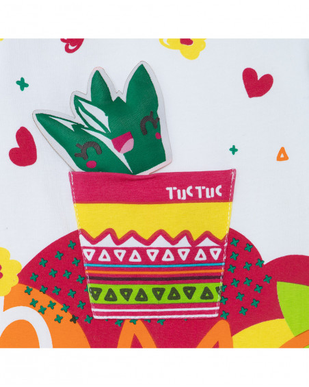 T-shirt jersey manica lunga bambina bianca funcactus T-shirt jersey manica lunga bambina bianca funcactus