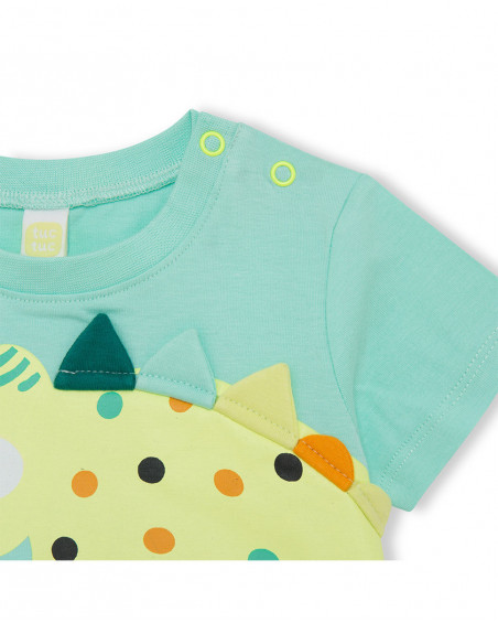 T-shirt jersey stampata bambino verde in the jungle T-shirt jersey stampata bambino verde in the jungle