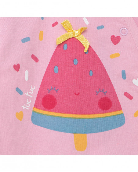 Tutina jersey lungo con piedi bambina rosa icy and sweet Tutina jersey lungo con piedi bambina rosa icy and sweet