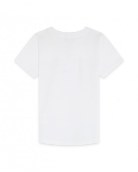 T-shirt jersey stampata bambino bianca free time