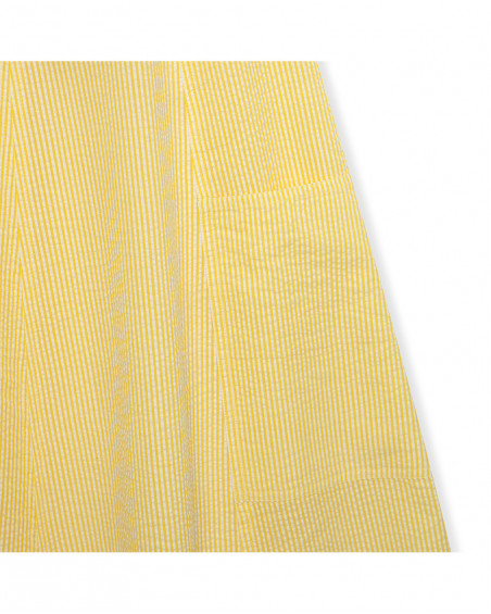 Mamma abito tela cotone strisce bambina giallo funcactus