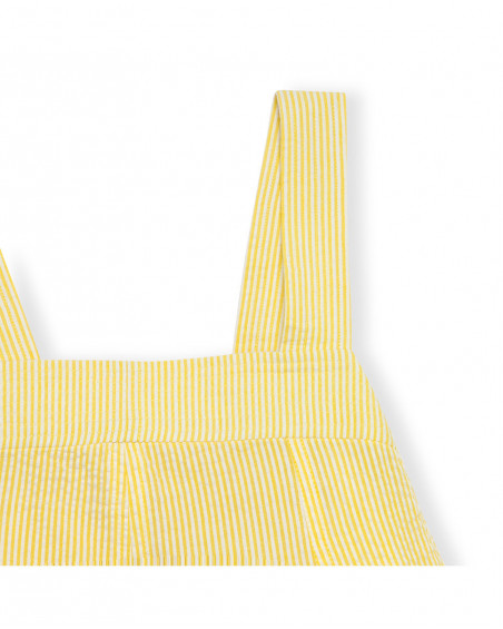 Mamma abito tela cotone strisce bambina giallo funcactus