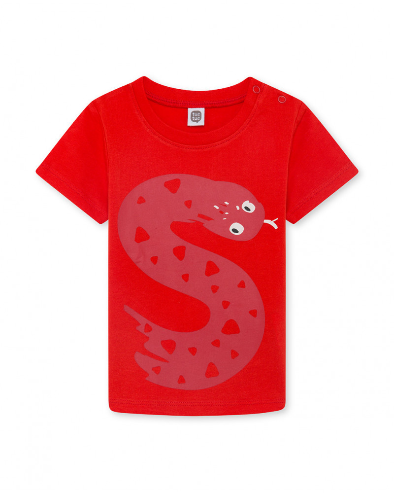 T-shirt jersey serpente bambino rosso basicos baby
