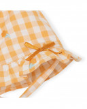 Berettino tela cotone faccia bambina arancione picnic time