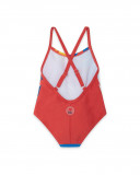 Costume da bagno stampato bambina arancione enjoy the sun