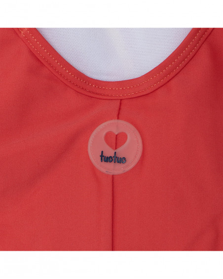 Costume da bagno stampato bambina arancione enjoy the sun