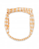 Cerchietto tela cotone a quadri bambina arancione picnic time