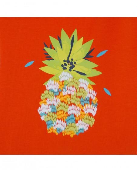 Abito jersey stampato bambina arancione summer festival Abito jersey stampato bambina arancione summer festival