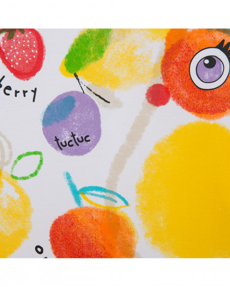 Abito jersey stampato bambina bianco fruitty time Abito jersey stampato bambina bianco fruitty time
