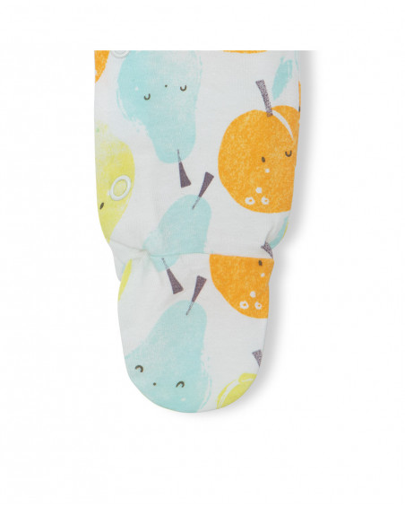 Tutina jersey lungo con piedi bambino arancione picnic time Tutina jersey lungo con piedi bambino arancione picnic time