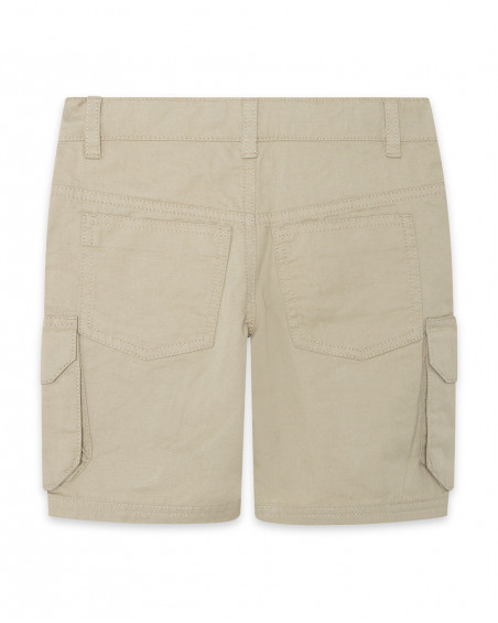 Bermuda twill di cotone stampata bambino beige jungle street Bermuda twill di cotone stampata bambino beige jungle street