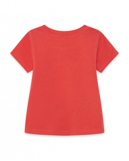 T-shirt jersey stampata bambino arancione enjoy the sun