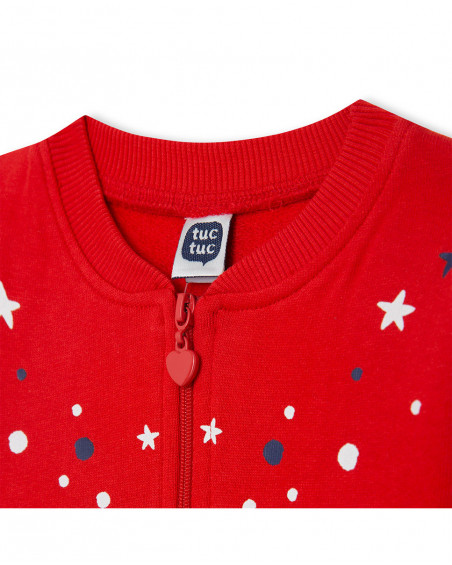 Giacca felpa cerniera bambina rosso red submarine Giacca felpa cerniera bambina rosso red submarine