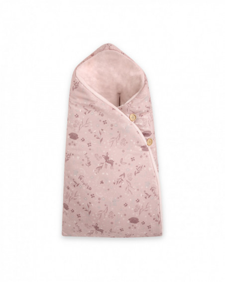 Sacco-copertine con cappuccio little forest rosa