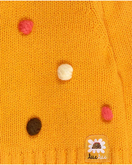 Casaco de tricô laranja para menina mistura para cachorro Casaco de tricô laranja para menina mistura para cachorro