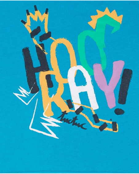 T-shirt de malha azul para menino Hip Hip Hooray! T-shirt de malha azul para menino Hip Hip Hooray!