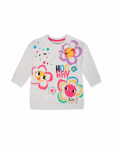 Vestido de pelúcia bege para menina Hip Hip Hooray! Vestido de pelúcia bege para menina Hip Hip Hooray!